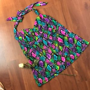 🍩 3/$25 swim top snakeprint Halter swimsuit